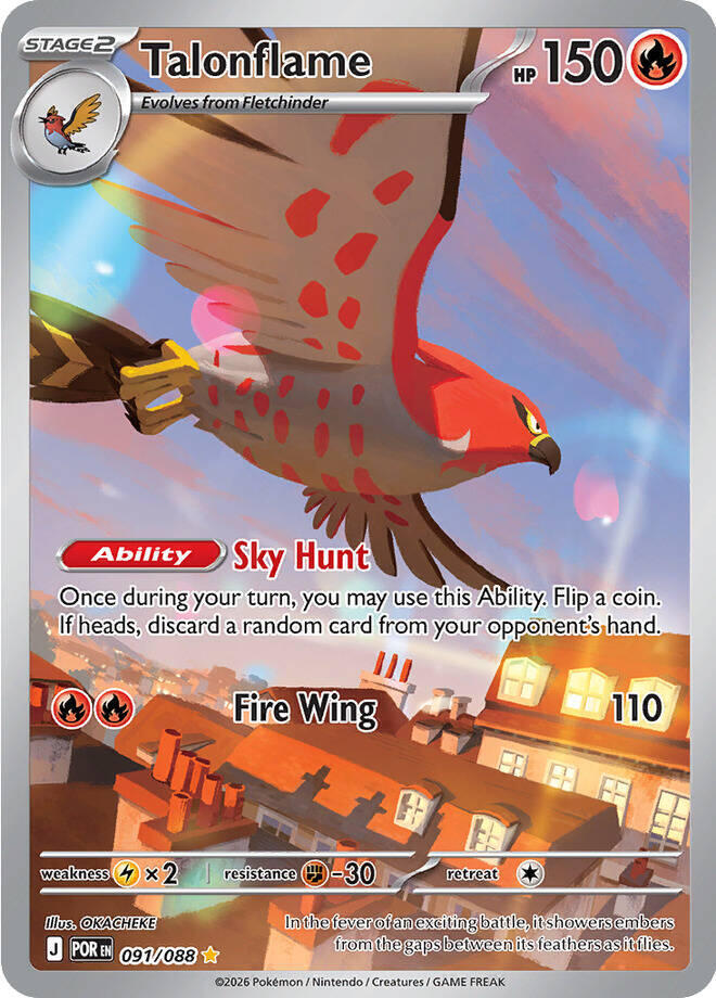 Talonflame - 091/088 ME03: Perfect Order 091/088 Illustration Rare Holofoil