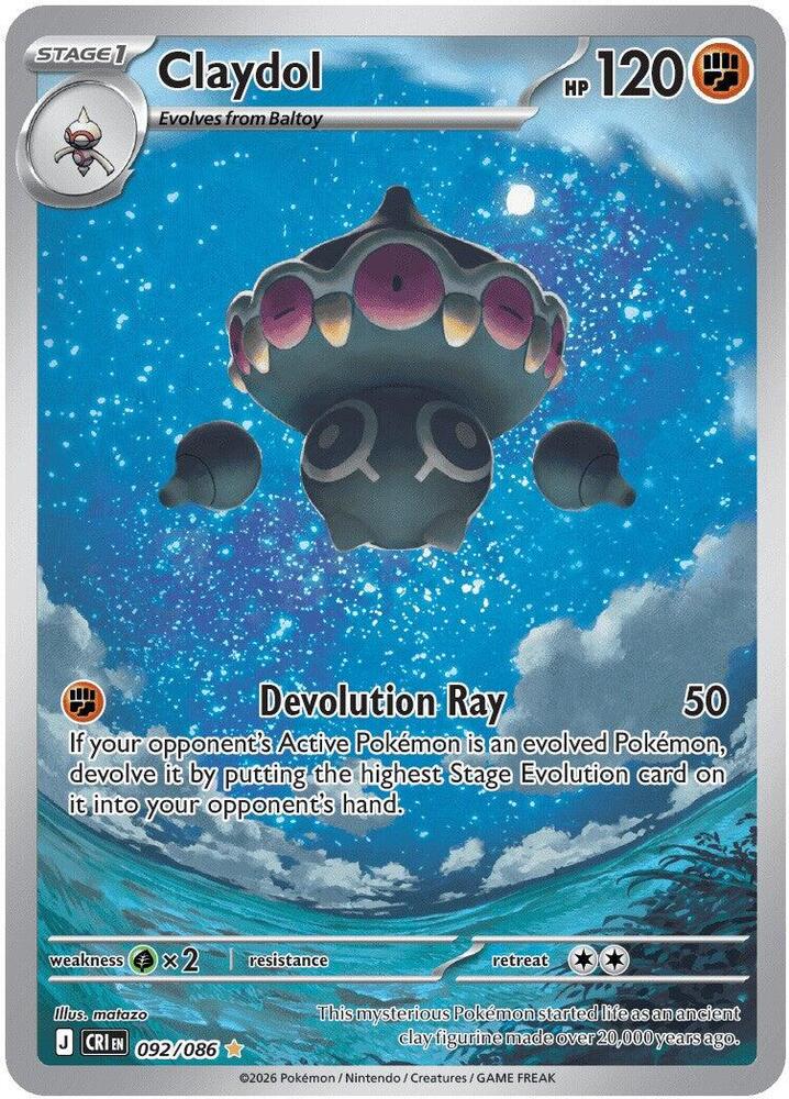 Claydol - 092/086 ME04: Chaos Rising 092/086 Illustration Rare Holofoil