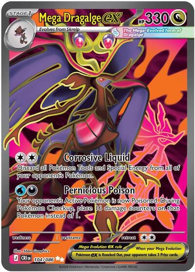 Mega Dragalge ex - 104/086 ME04: Chaos Rising 104/086 Ultra Rare Holofoil